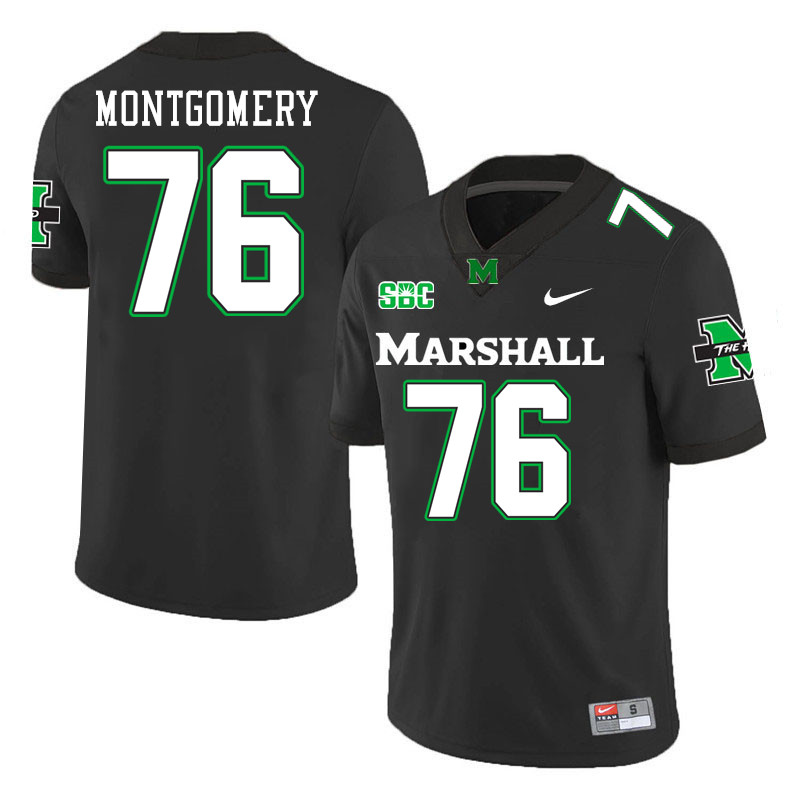 Men #76 Tariq Montgomery Marshall Thundering Herd SBC Conference College Football Jerseys Stitched-B